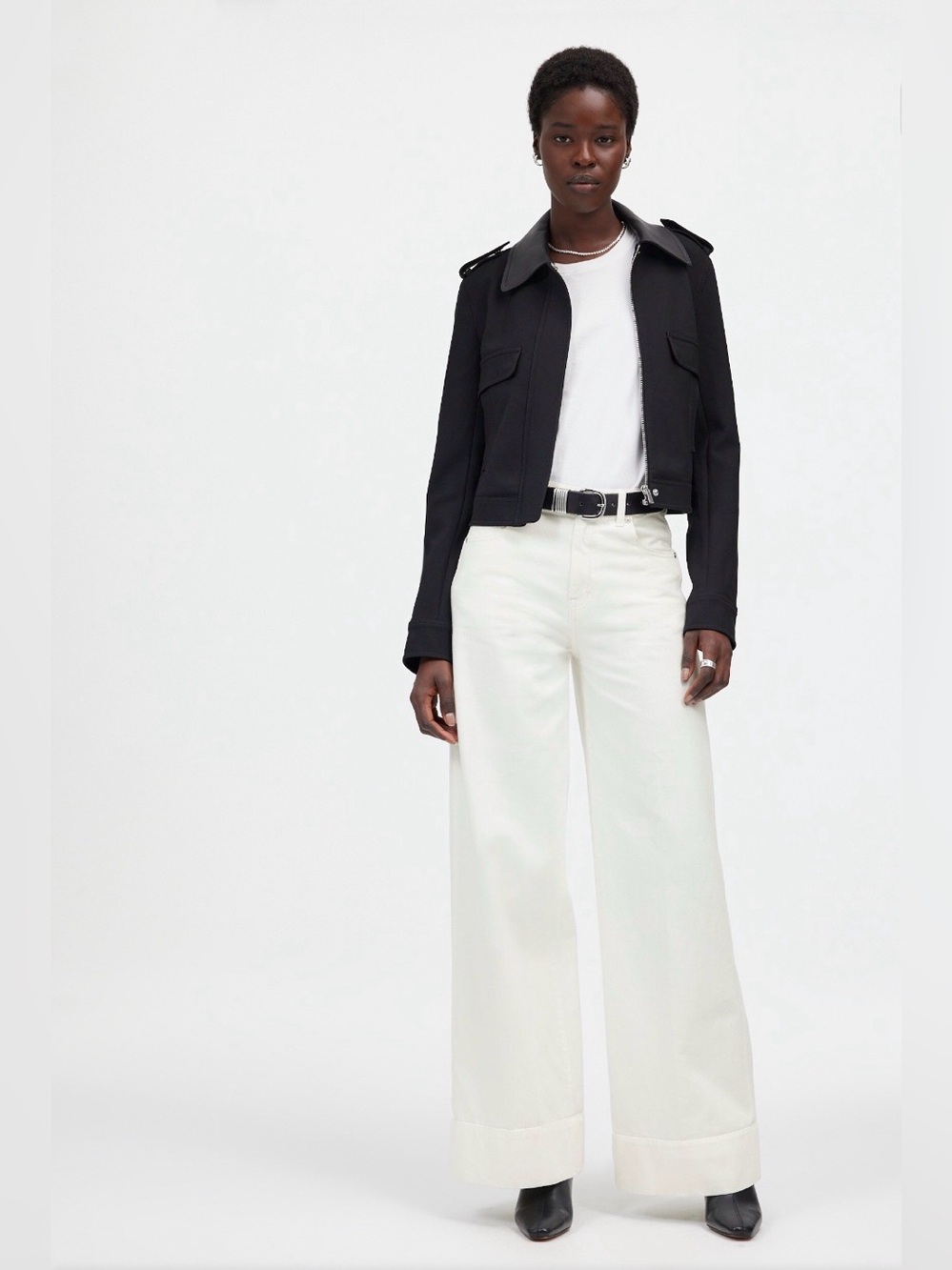 NWT madewell superwide-leg jeans in white size 29
